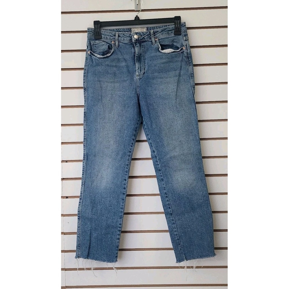 We The Free People Womens Blue Denim Straight Leg Jeans‎ 30 Cut Off Frayed Boho